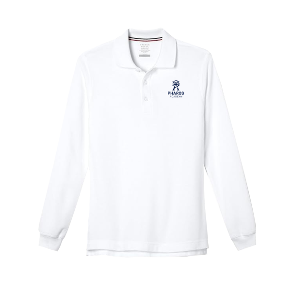 Pharos K-8 White Long Sleeve Polo